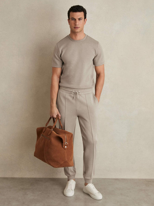 Reiss Savings - Drawstring Jersey Joggers in Taupe