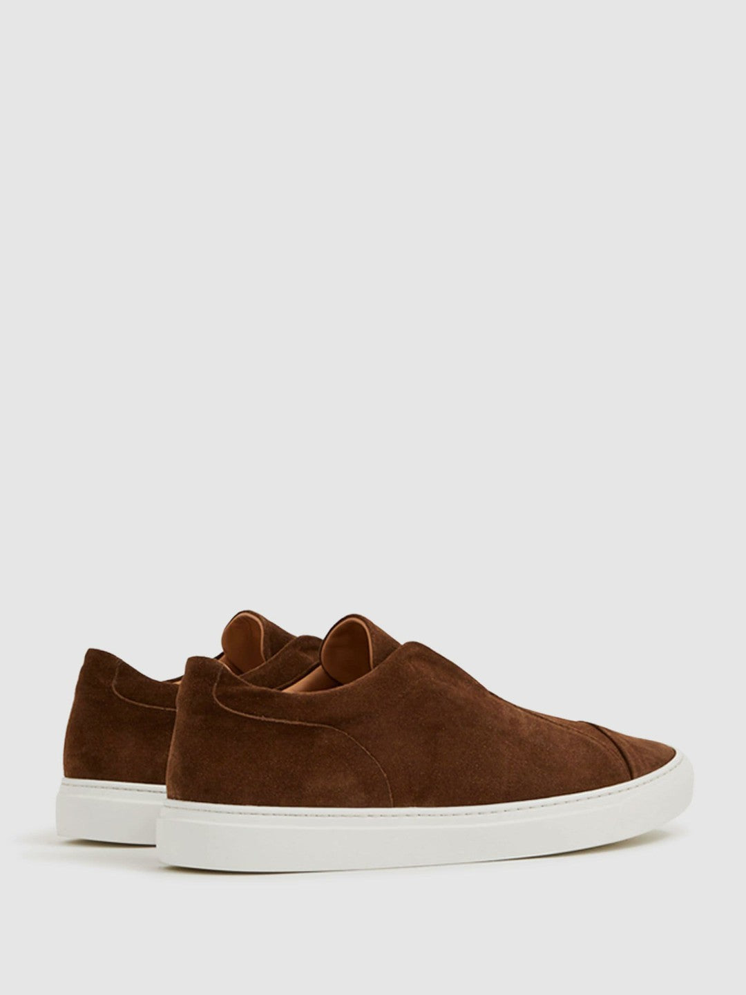 Reiss Offer - Harrys London Suede Slip On Trainers in Dark Bark Brown