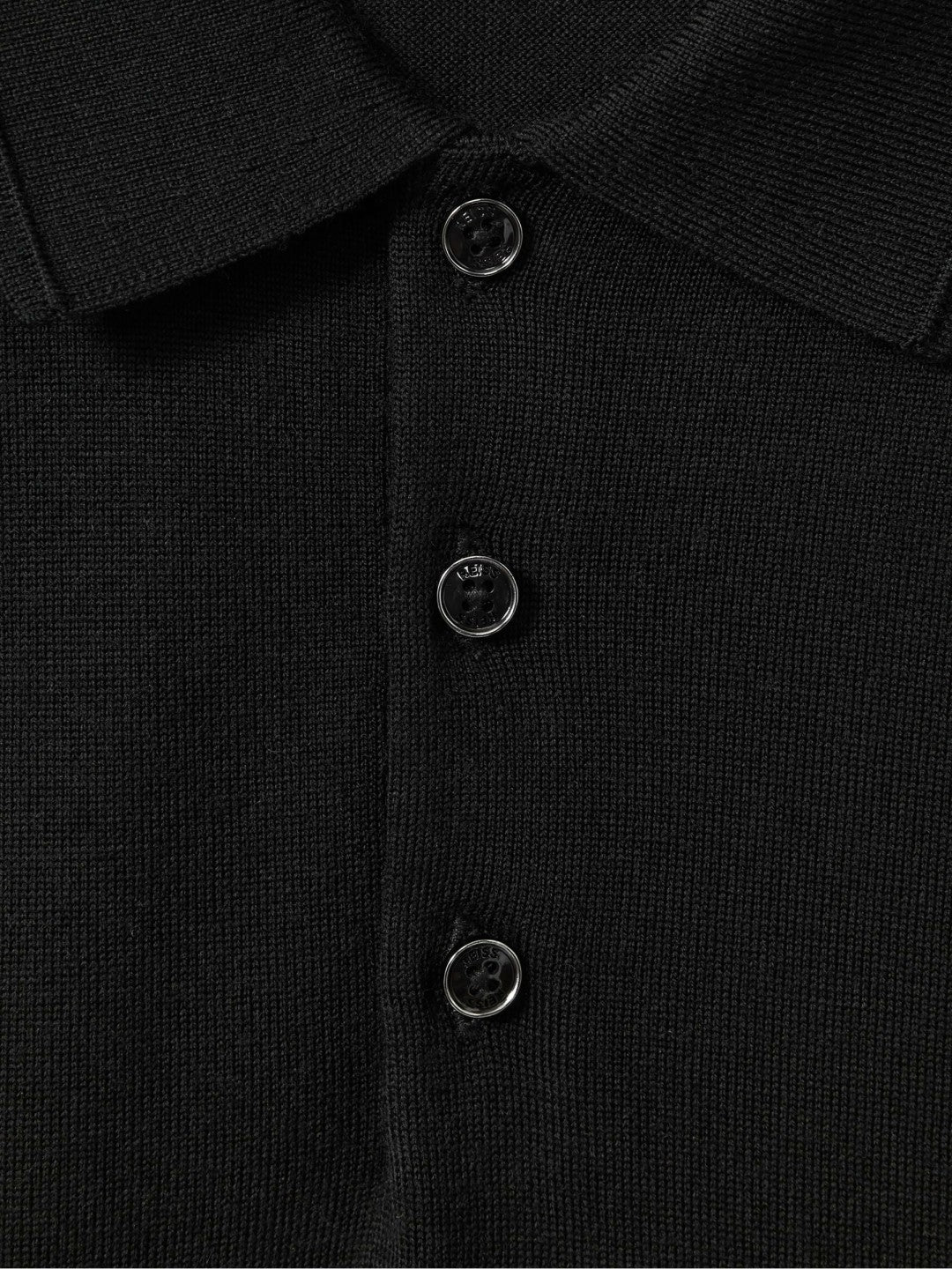 Reiss Deal - Merino Wool Polo Shirt in Black