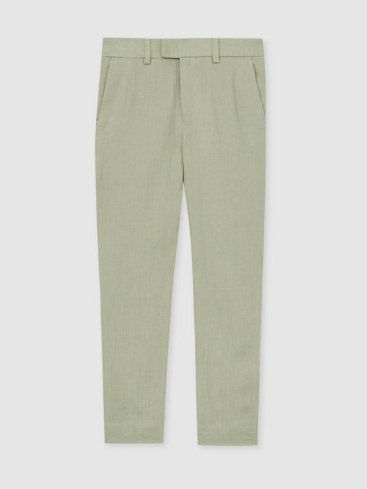 Reiss Savings - Linen Suit Shorts in Apple