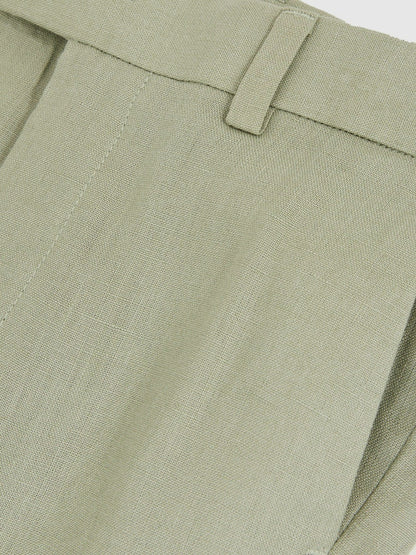 Reiss Savings - Linen Suit Shorts in Apple
