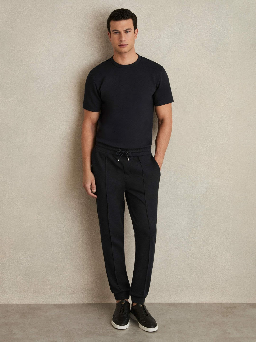 Reiss Sale - Drawstring Jersey Joggers in Navy Blue