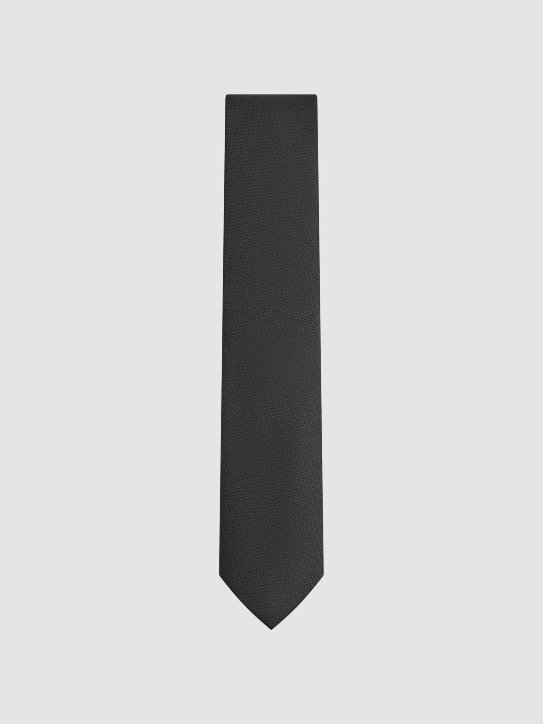 Reiss Featured - Textured Silk Blend Tie in Black