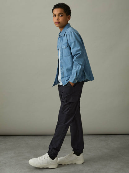 Reiss Savings - 3-9 yrs Technical Drawstring Cuffed Cargo Trousers in Navy