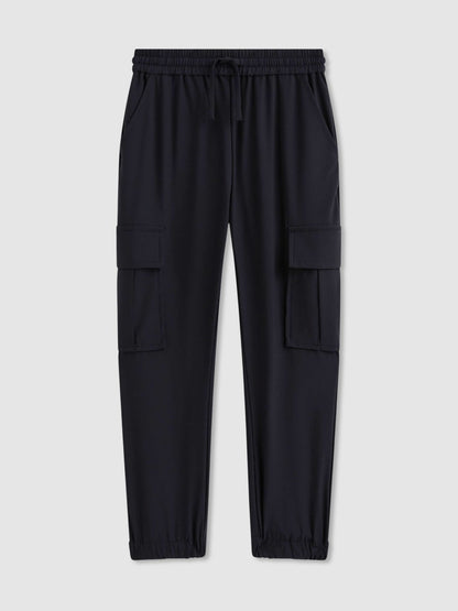 Reiss Savings - 3-9 yrs Technical Drawstring Cuffed Cargo Trousers in Navy