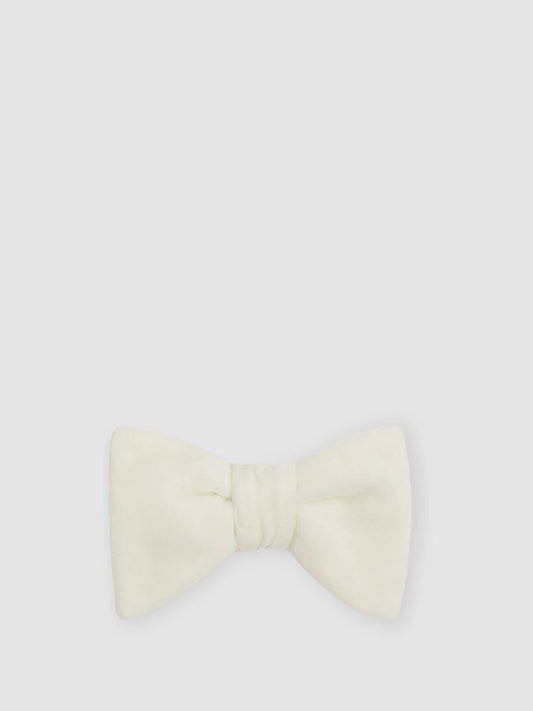 Reiss Offer - Velvet Bow Tie in Ivory