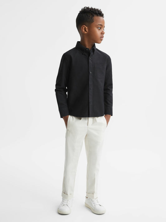 Reiss Sale - 3-9 yrs Button Down Oxford Shirt in Black