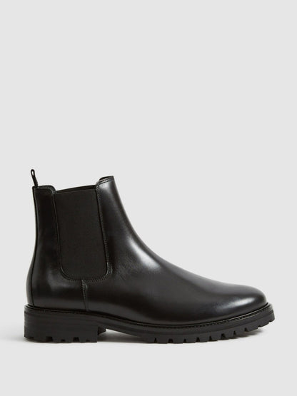Reiss Popular Choice - Leather Chelsea Boots in Black