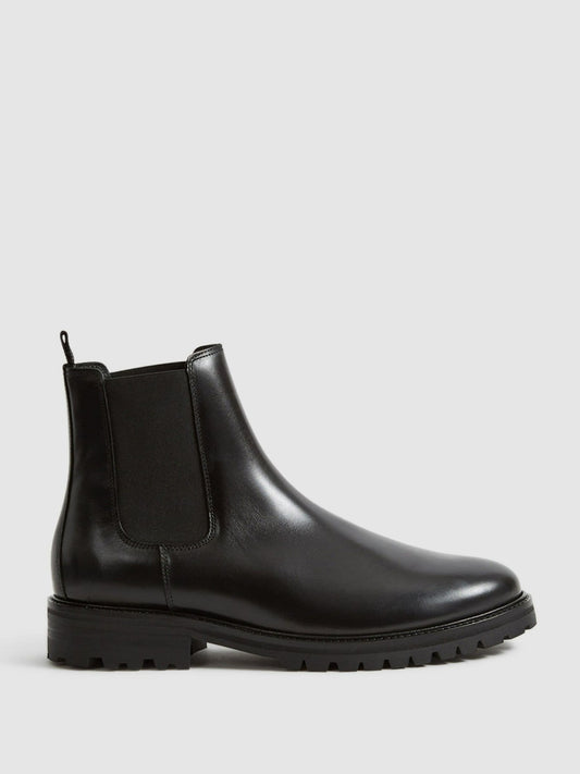 Reiss Popular Choice - Leather Chelsea Boots in Black