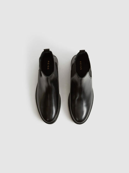 Reiss Popular Choice - Leather Chelsea Boots in Black