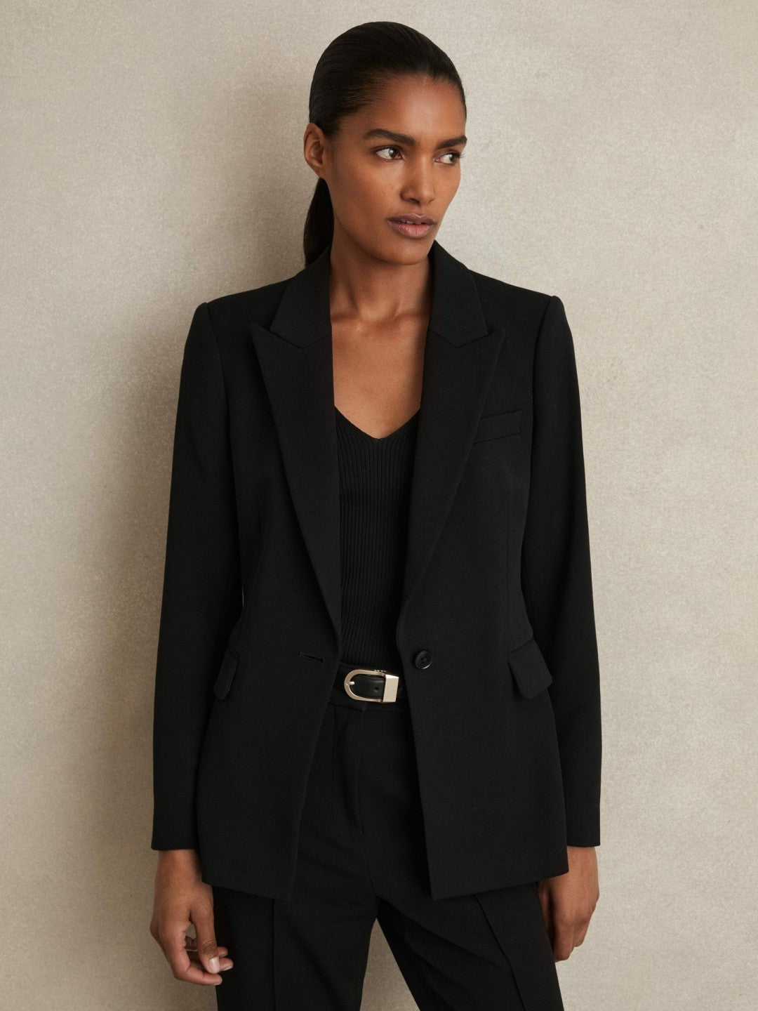 Reiss Popular Choice - Tailored Single Breasted Suit Blazer in Black