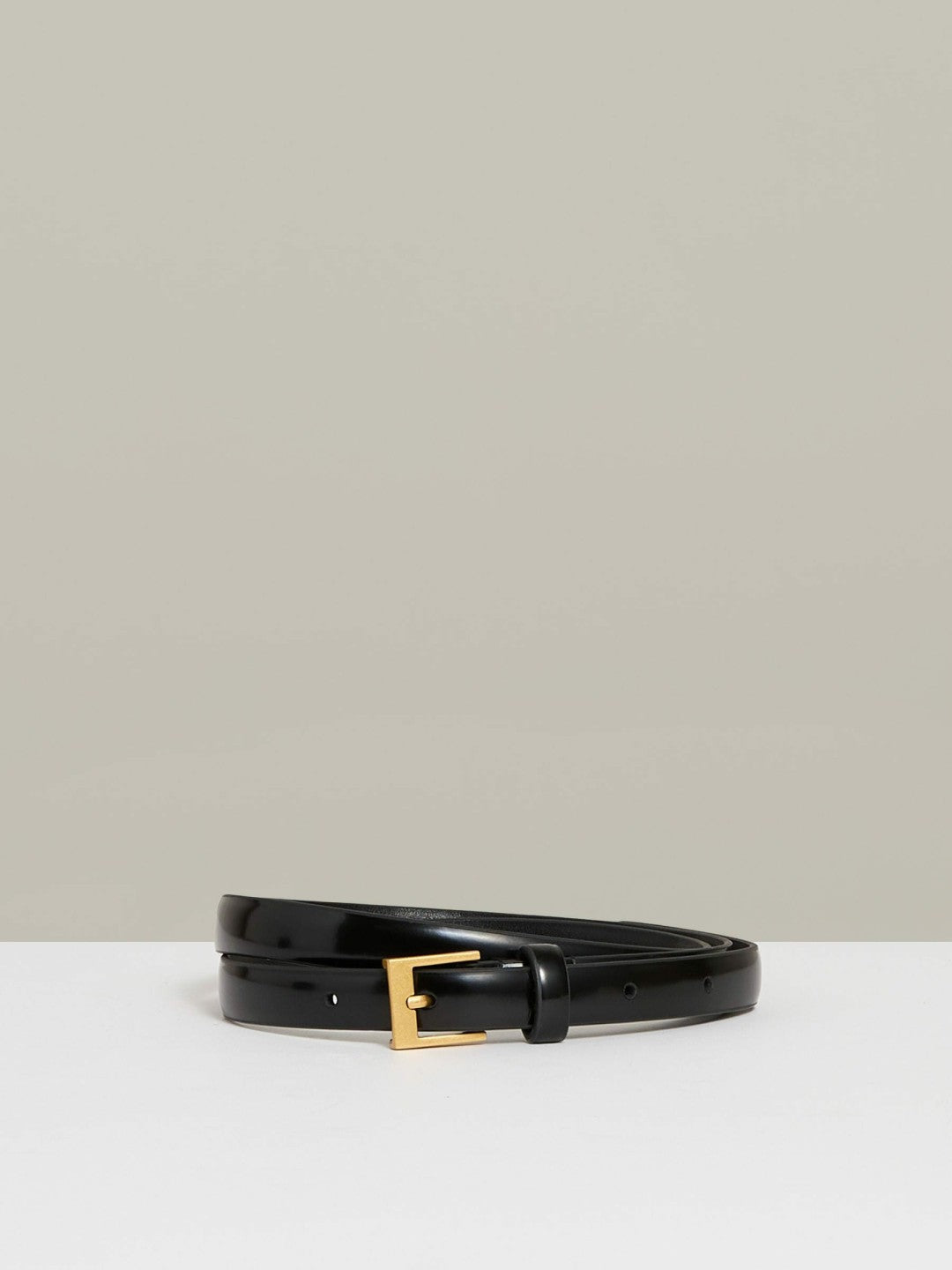 Reiss Sale - Thin Leather Belt in Black