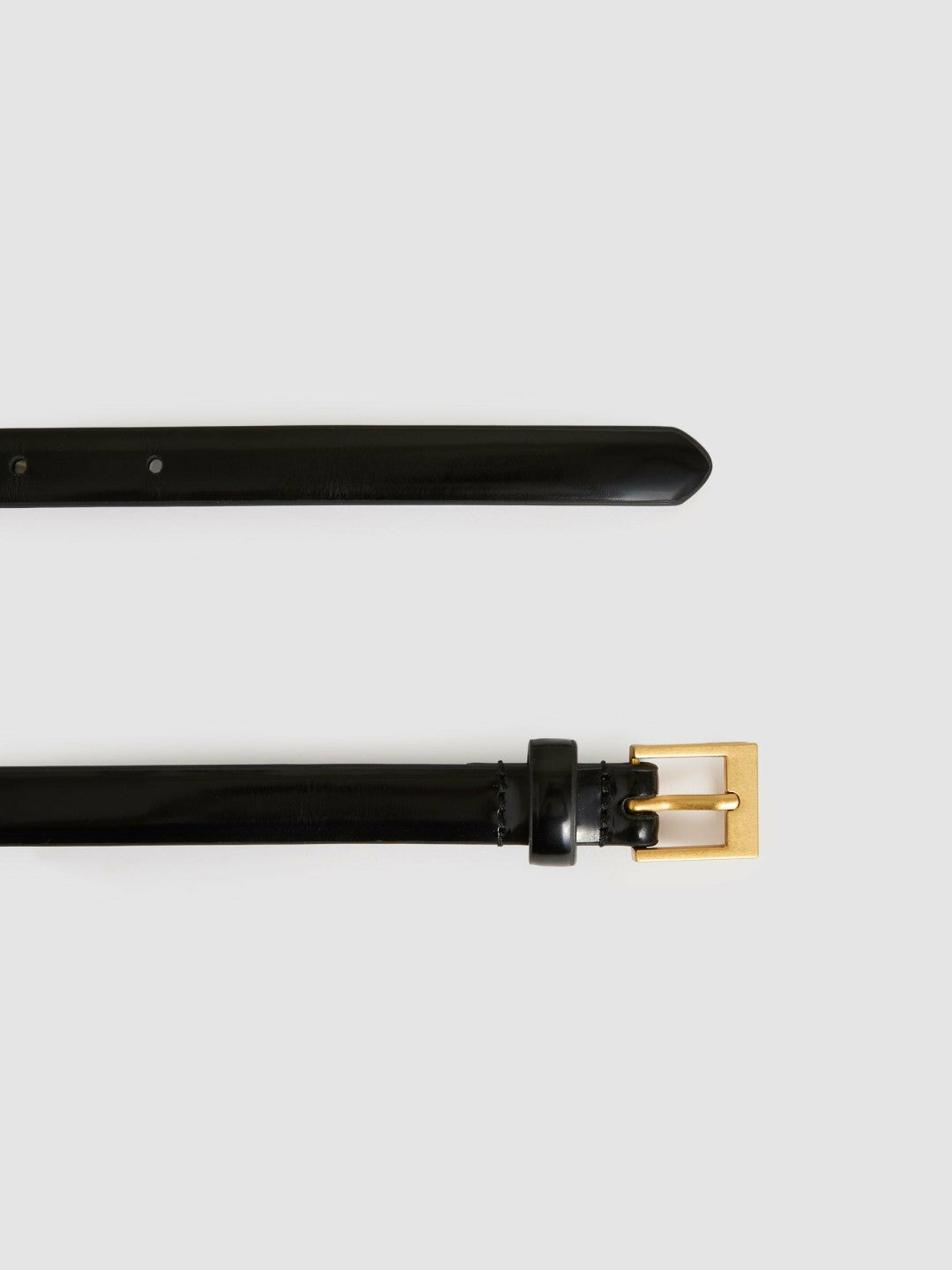 Reiss Sale - Thin Leather Belt in Black