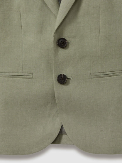 Reiss Affordable - 9-13 yrs Linen Single Breasted Blazer in Apple