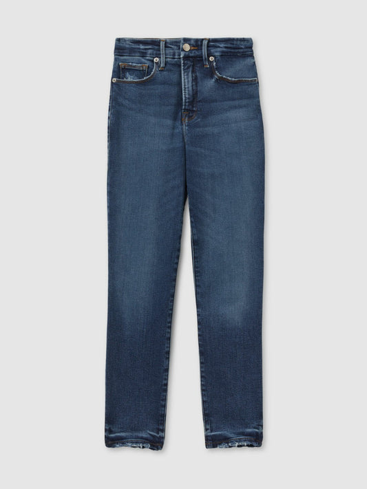 Reiss Offer - Good American Mid Rise Raw Hem Skinny Jeans in Indigo