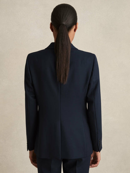 Reiss Featured - Petite Tailored Single Breasted Suit Blazer in Navy