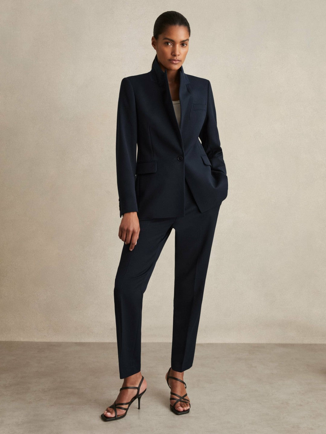 Reiss Petite Slim Fit Suit Trousers in Navy