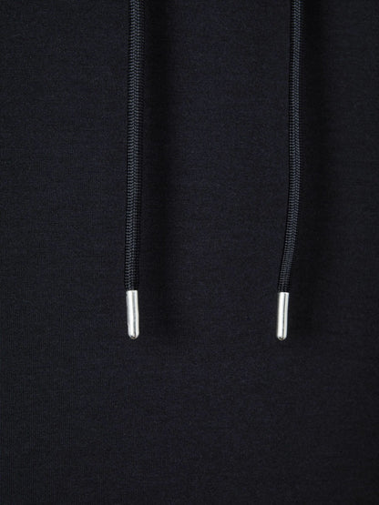 Reiss Deal - Interlock Jersey Drawstring Hoodie in Navy Blue
