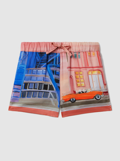 Reiss Sale - Junior McLaren F1 Miami Drawstring Shorts in Pink Multi