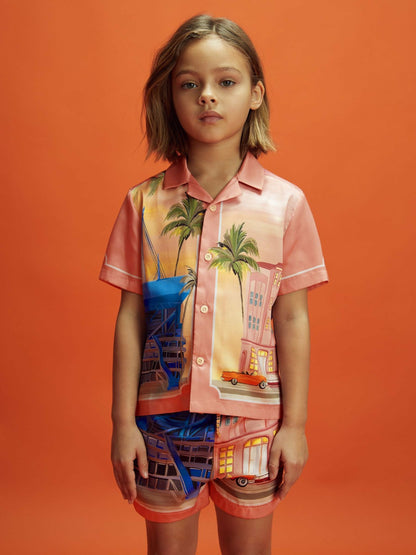 Reiss Sale - Junior McLaren F1 Miami Drawstring Shorts in Pink Multi