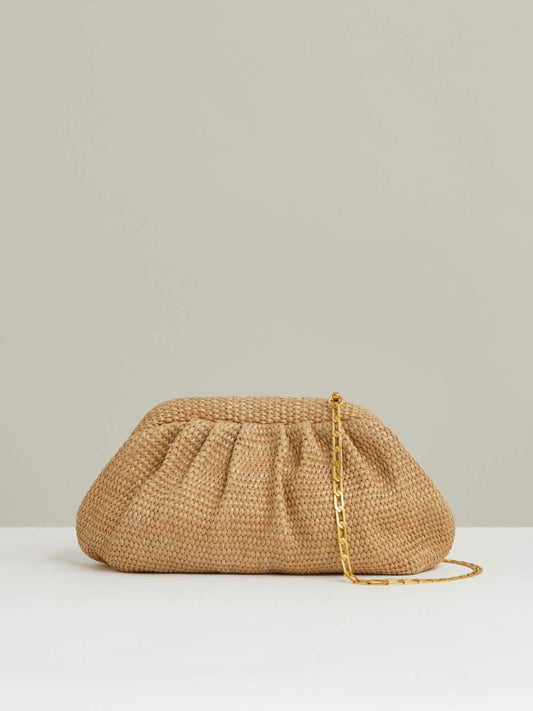 Reiss Popular Choice - Raffia Clutch Bag in Natural