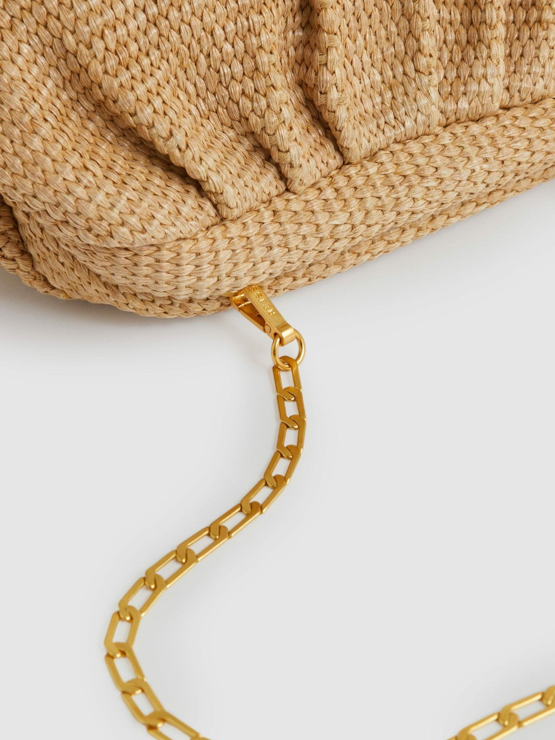 Reiss Popular Choice - Raffia Clutch Bag in Natural