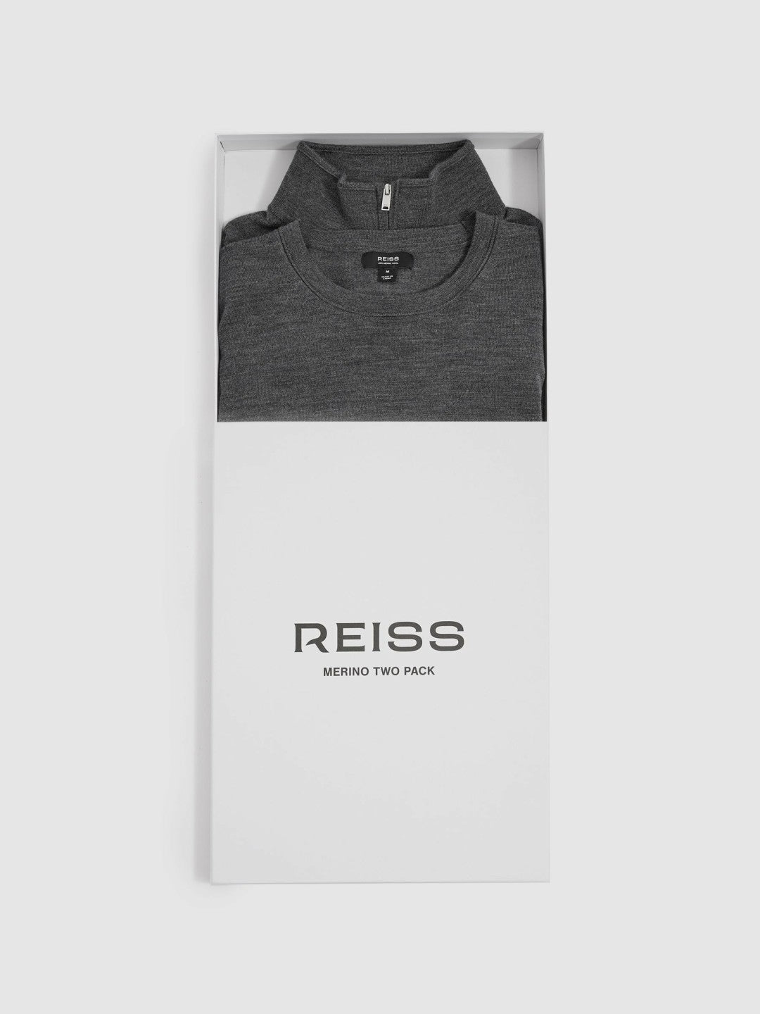 Reiss Offer - Pack of Two Merino Wool Jumpers in Derby Grey Marl