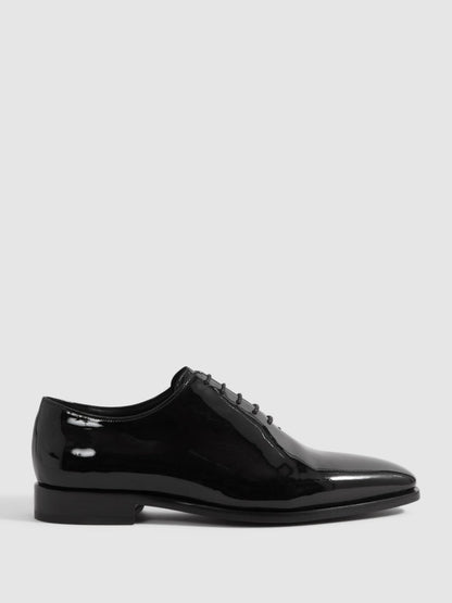 Reiss Sale - Patent Leather Lace-Up Shoes in Black