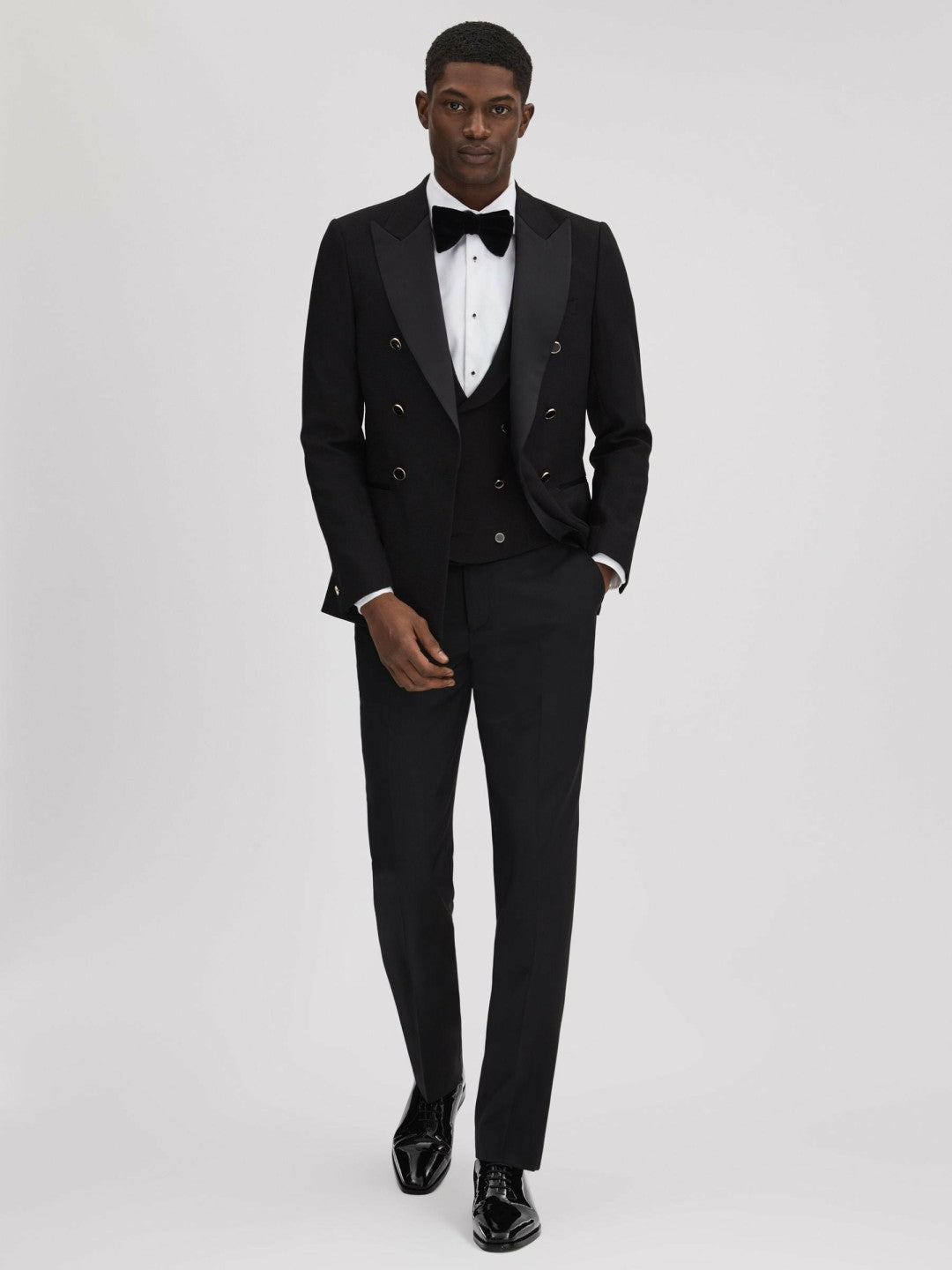 Reiss Sale - Patent Leather Lace-Up Shoes in Black