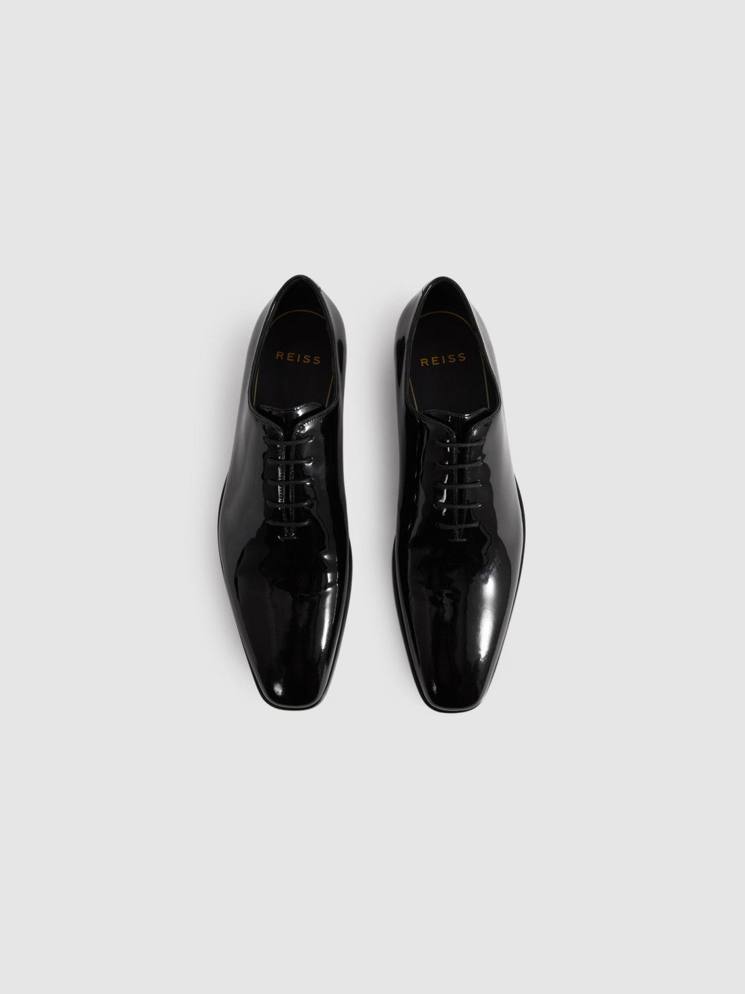 Reiss Sale - Patent Leather Lace-Up Shoes in Black