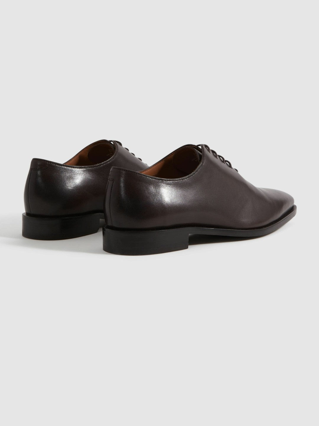 Reiss Deal - Leather Lace-Up Shoes in Dark Brown