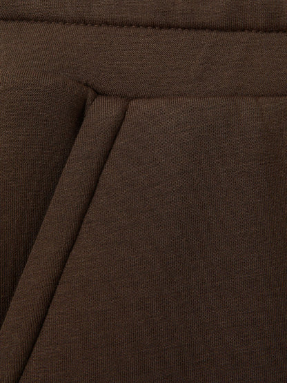 Reiss Value - Interlock Wide-Leg Joggers in Chocolate