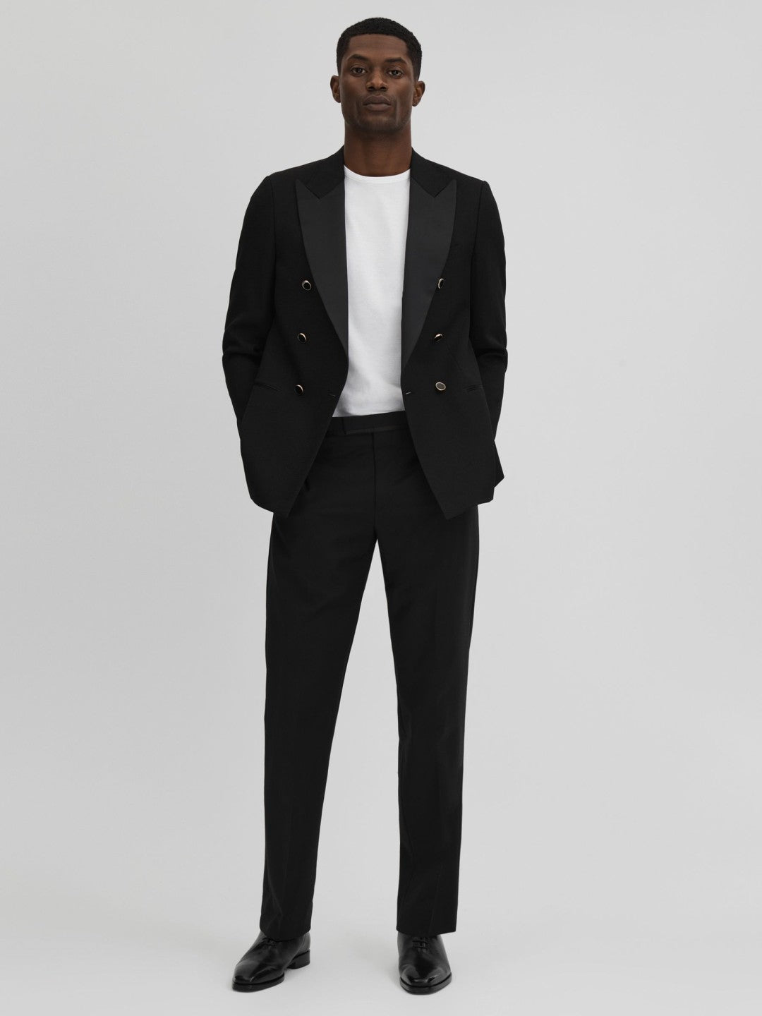 Reiss Value - Leather Lace-Up Shoes in Black