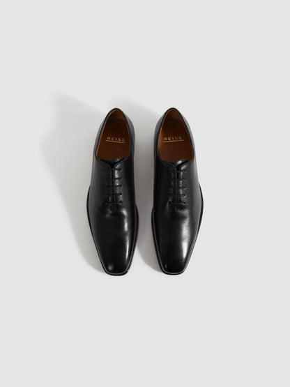 Reiss Value - Leather Lace-Up Shoes in Black