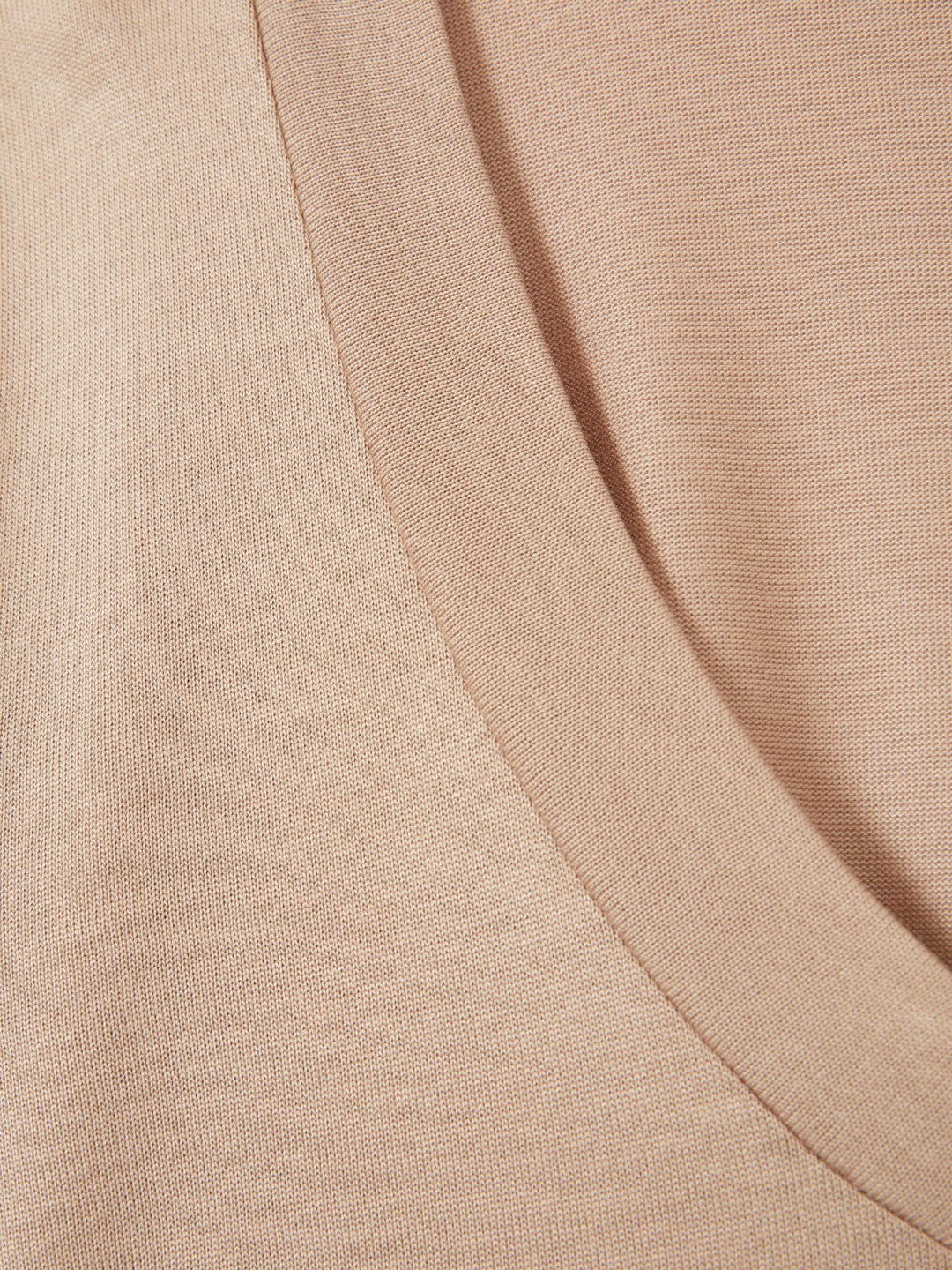 Reiss Deal - Jersey V-Neck Top in Camel