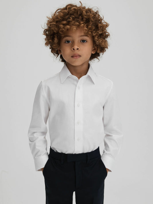 Reiss Value - 3-9 yrs Slim Fit Cotton Shirt in White