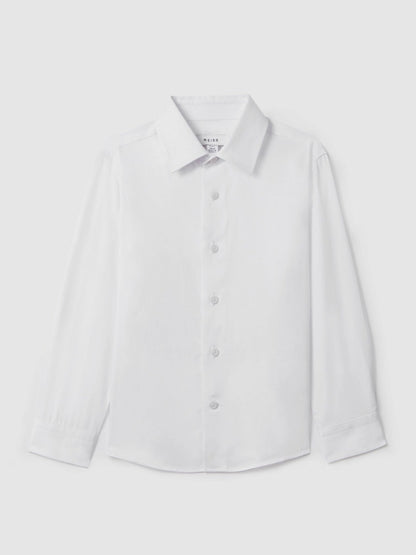 Reiss Value - 3-9 yrs Slim Fit Cotton Shirt in White