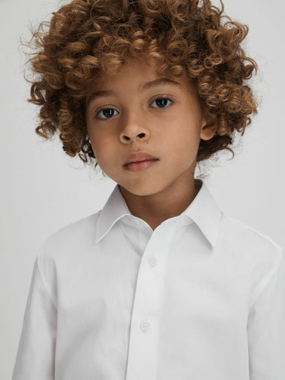 Reiss Value - 3-9 yrs Slim Fit Cotton Shirt in White