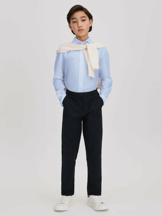 Reiss Sale - 3-9 yrs Slim Fit Cotton Shirt in Soft Blue