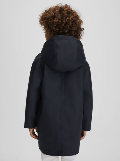 Reiss 3-9 yrs Water Repellent Hooded Coat in Navy