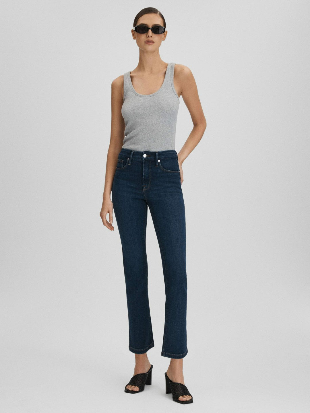 Reiss Deal - Good American Slim Fit Cropped Jeans in Blue