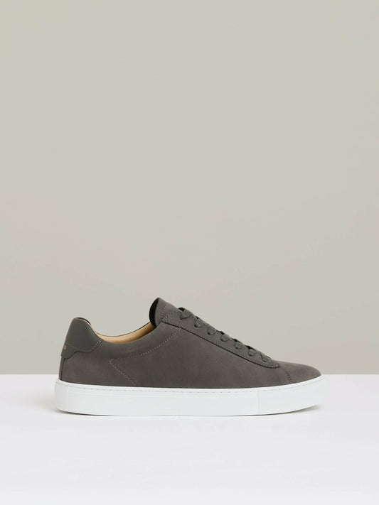 Reiss Savings - Nubuck Leather Low-Top Trainers in Grey