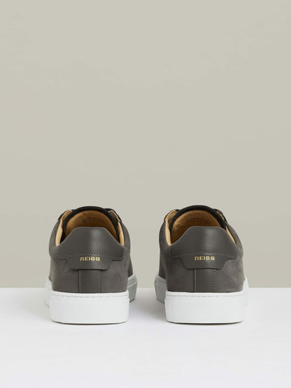 Reiss Savings - Nubuck Leather Low-Top Trainers in Grey