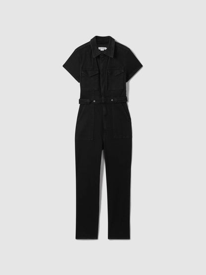 Reiss Featured - Good American Denim Jumpsuit in Black