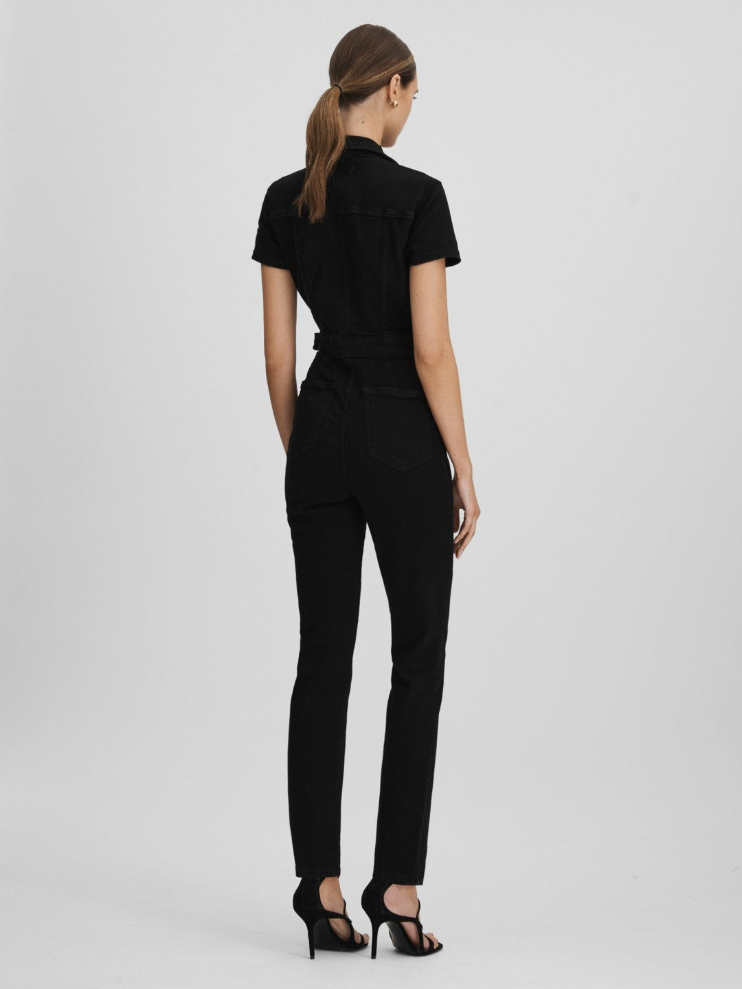 Reiss Featured - Good American Denim Jumpsuit in Black