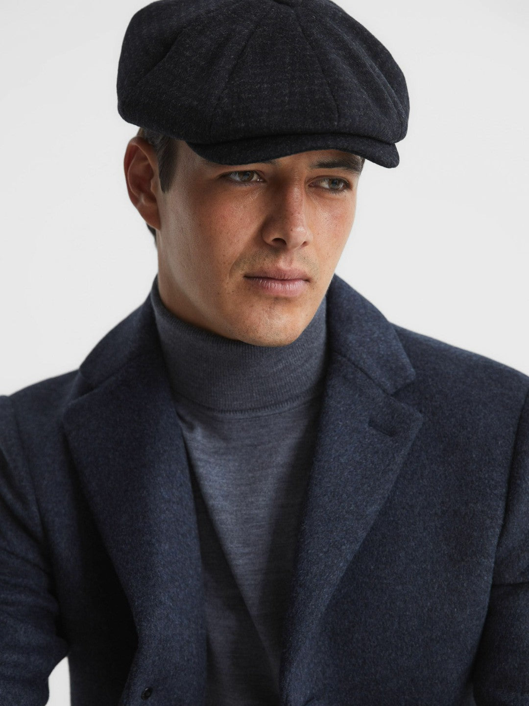 Reiss Savings - Wool Blend Baker Boy Cap in Navy