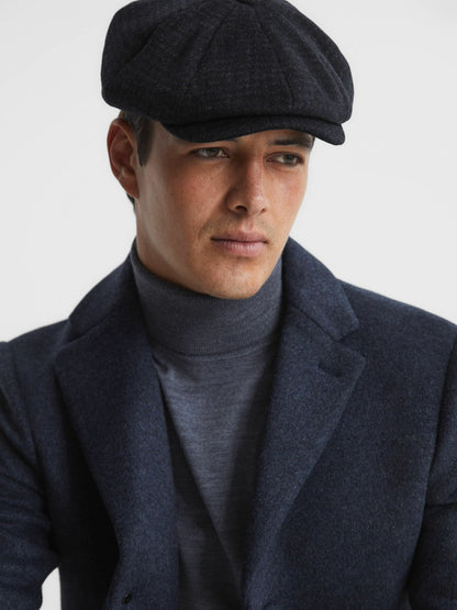 Reiss Savings - Wool Blend Baker Boy Cap in Navy