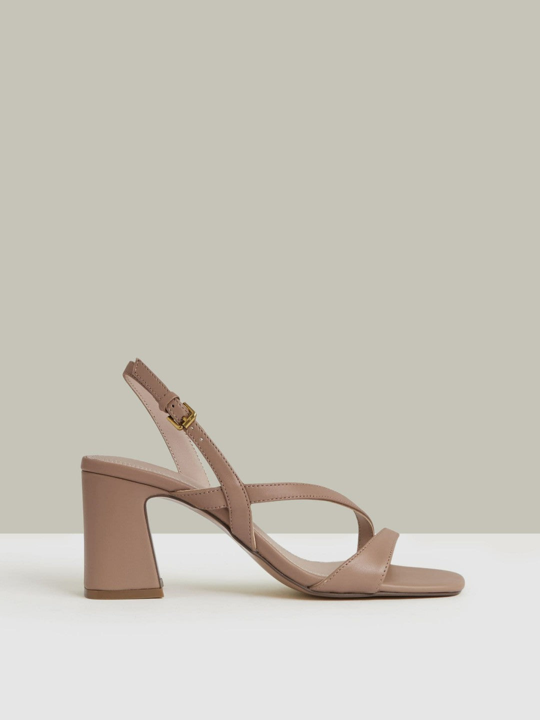 Reiss Savings - Strappy Leather Heeled Sandals in Nude