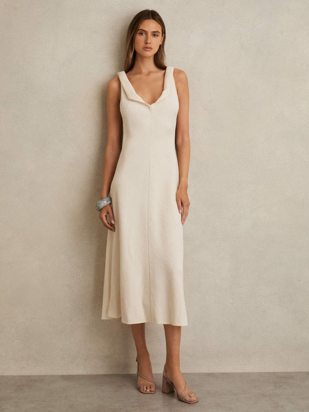 Reiss Savings - Strappy Leather Heeled Sandals in Nude