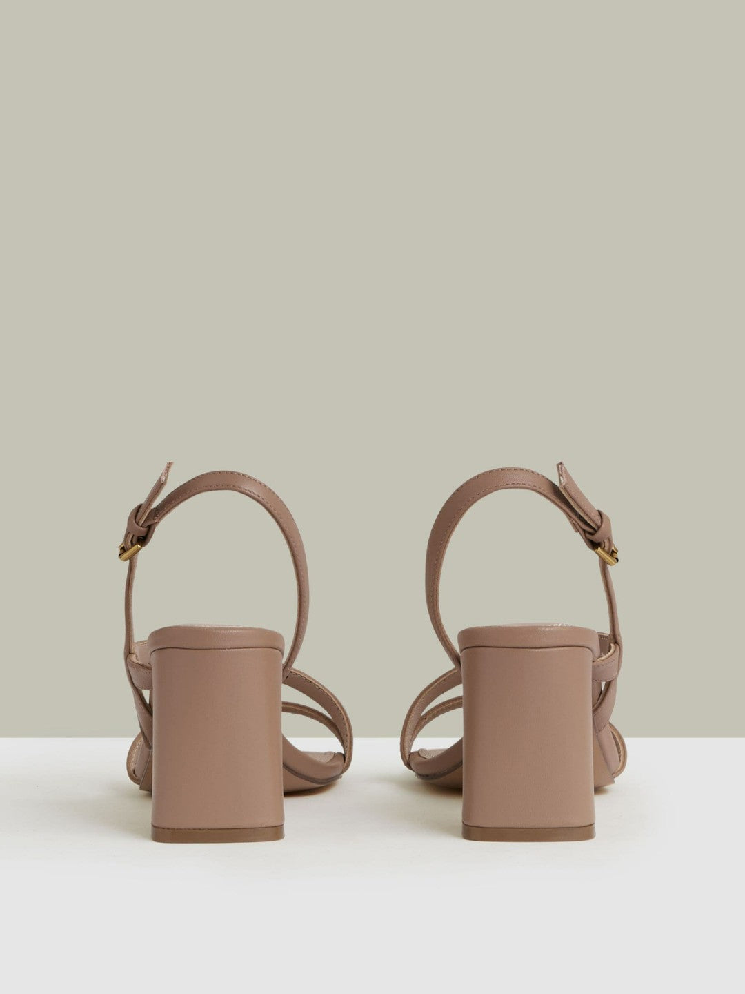 Reiss Savings - Strappy Leather Heeled Sandals in Nude